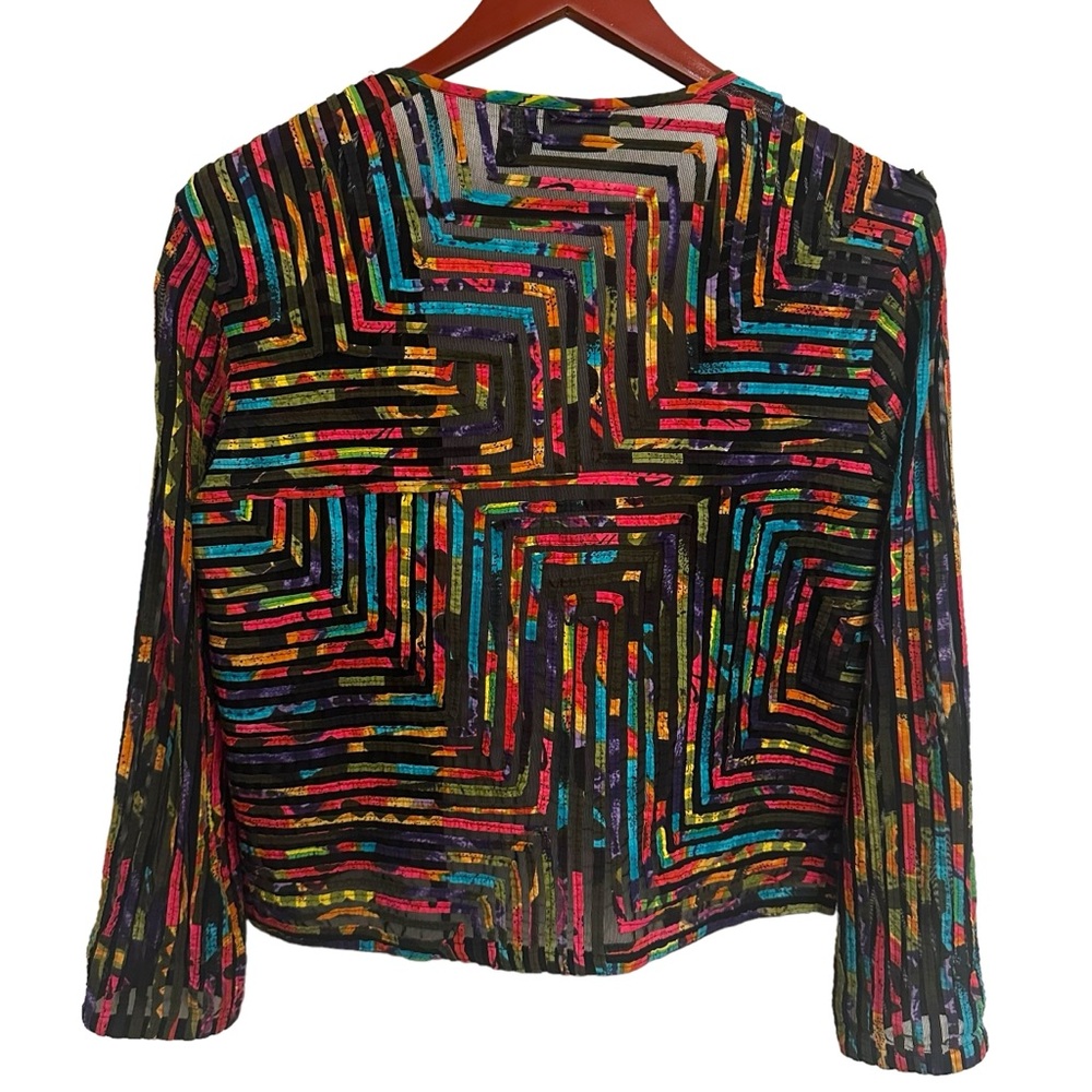 Chico’s Sheer Art-to-Wear Jacket M - Picture 3 of 5